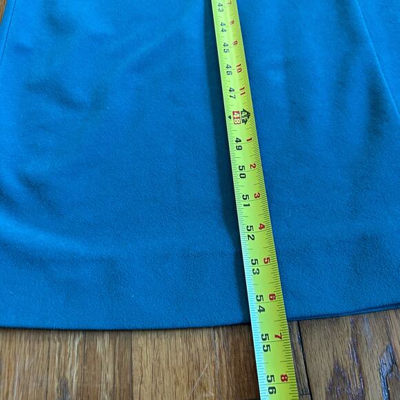 Vintage 70s Vanity Fair Velour Robe Teal & White Zip Front Lounge Dress Size 14 - Picture 13 of 15